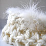 Accessori neonati Nido bozzolo per neonato Photo prop Crochet artistico Foto nascita Battesimo Nido bozzolo Bianco con piume 