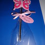 matita con gomma decorazione in feltro buona pasqua con farfalla rosa