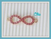 1 connettore link infinito strass rosa