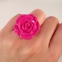 Anello Rosa in fimo color fuxia