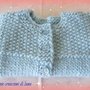 Golfino di lana azzurro, per neonato da 0-3 mesi, realizzato a mano ai ferri