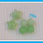 lotto 6 perle vetro verde chiaro