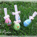 Set di quattro ornamenti di Pasqua (3 uova di Pasqua, 1 Pulcino) - decorazioni per la casa fatti a mano, ornamento, regalo