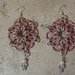 orecchini in catena rosa antico e argento "flower"