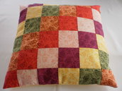 Cuscino patchwork multicolore 50x50