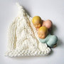 Abbigliamento Bambino Cappellino neonato Bio baby fatto a mano Accessori neonato Bio cotone Piccolo elfo Bianco nuvola