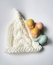 Abbigliamento Bambino Cappellino neonato Bio baby fatto a mano Accessori neonato Bio cotone Piccolo elfo Bianco nuvola