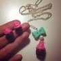 Collana e orecchini Cupcake Rosa in Fimo