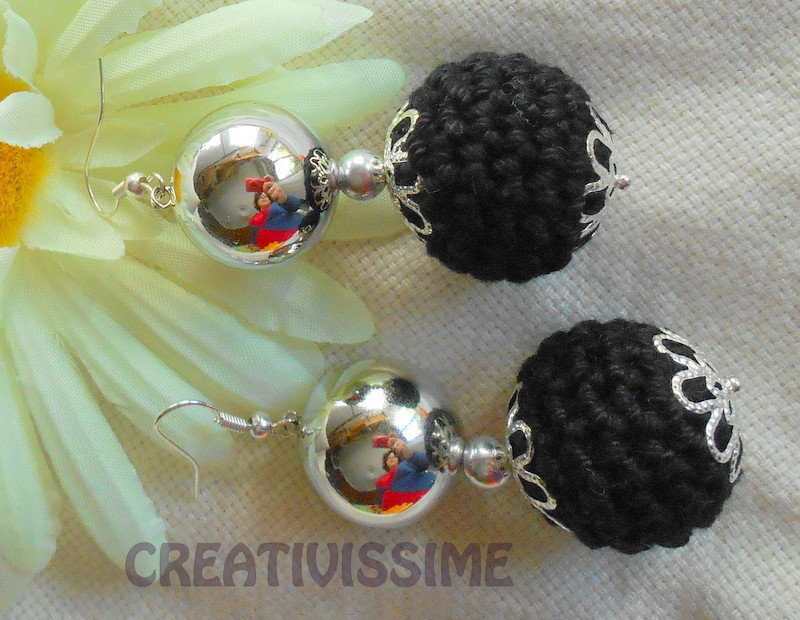 Orecchino A Cuff In Argento Sterling Con Catena E Palla (Un Pezzo