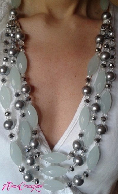Orecchini Pendenti Artigianali In Argento 925 Placcato Oro – Con Calcedonio Acqua E Perle D'acqua Dolce, 3 Cm, Fatti A Mano In Norvegia