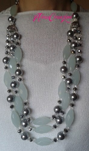 Set di orecchini pendenti in argento sterling placcato con pietra preziosa di calcedonio fatti a mano, placcati in argento MS636 - Italia
