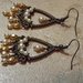 Orecchini pendenti "Elizabeth" color bronzo con perle