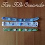 tris di bracciali crochet colorati decorati con bottoni