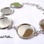 Base bracciale per cammeo/cabochon color argento (17cm) (Cod.20826)