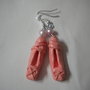 ORECCHINI CIONDOLO DONNA FIMO SCARPETTE DA DANZA FIORE DOLCI HANDMADE EARRINGS