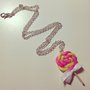 Collana Lollipop bicolore giallo e fuxia 