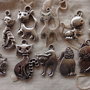 10 gatti diversi modelli in argento tibetano