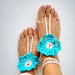 Gioiello per il piede Hippy chic Boho sandali per piscina moda estate Yoga Turchese