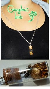 Collana Boccino d'oro in Bottiglia con catena in argento ispirata alla serie di libri e film di Harry Potter
