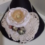 collana shabby chic con fiori imbottiti