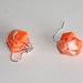 Set (collana, braccialetto, orecchini,spilla) colore arancione kanzashi fatta a mano