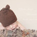 Cappello con orecchiette da orsacchiotto realizzato ai ferri-28 colori disponibili e più taglie 