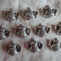 10 teiere in argento tibetano 19x14mm.