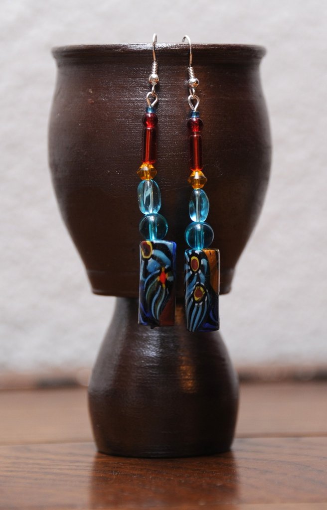 Orecchini pendenti in ottone e perla. Artigianali Made in Italy. Shop