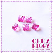 10 x perle a forma di farfalla - Rosa PINK