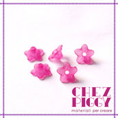 10 x perle a forma di fiorellino - PINK ROSA