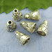 5 coppette Perle  a cono Argento antico 11x9mm