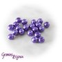 Lotto 20 perle tonde in vetro cerato 8mm viola purple
