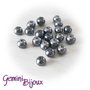Lotto 20 perle tonde in vetro cerato 8mm dark grey