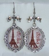 Orecchini Cammeo I Love Paris, Tour Eiffel