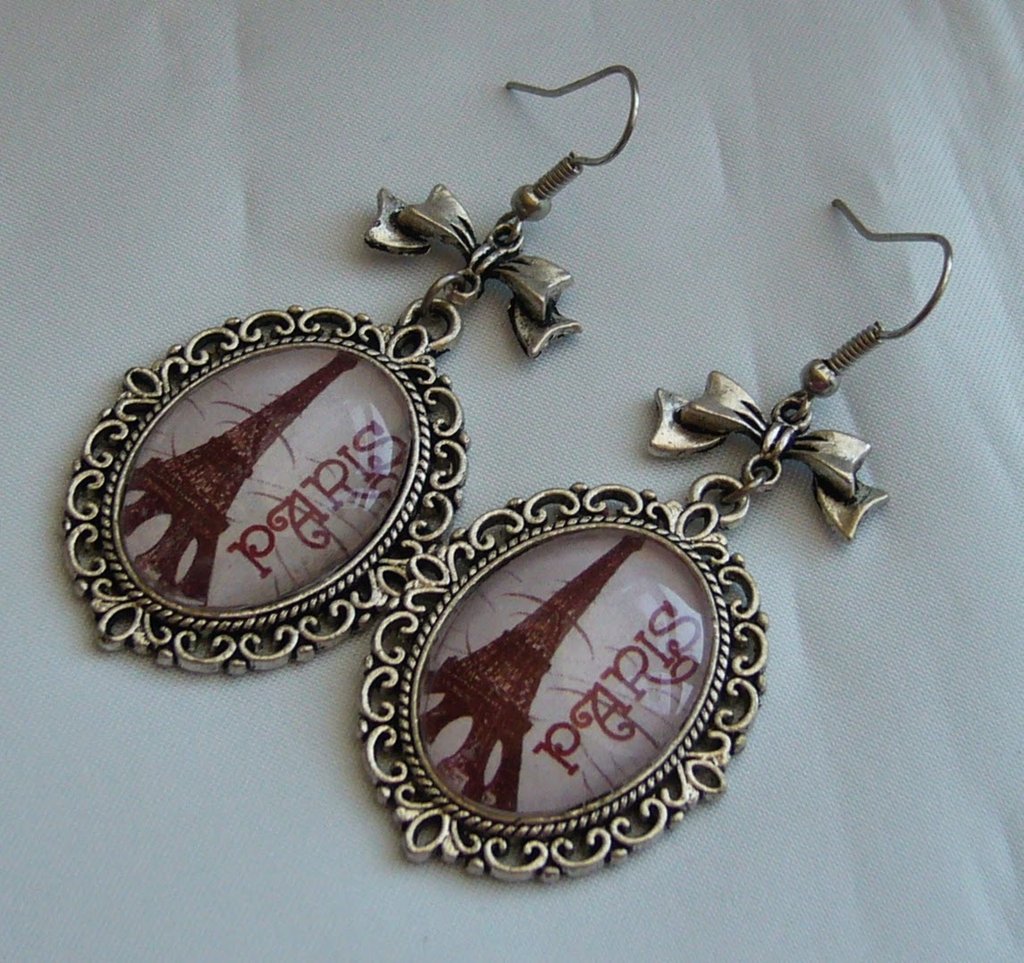 Laimons Orecchini a pressione da donna gioielli da donna Torre Eiffel finitura lucida Argento Sterling 925