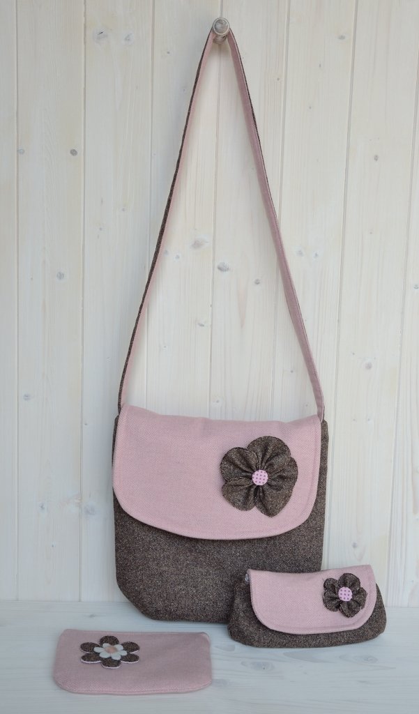 Borsa A Tracolla Medievale In Feltro Di Lana, Modello Dwain, Rossa, Con Fodera In Cotone