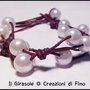 Bracciale in filo di cotone e perle