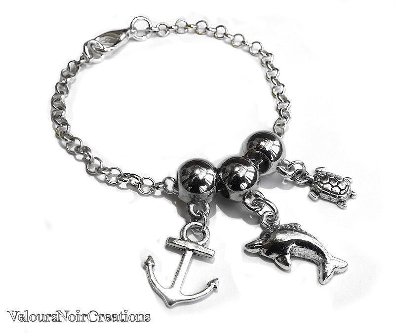 Bracciale Argento 925 Con Delfino E Onda Blu: Regolabile, Gioiello Romantico Per Donne E Ragazze