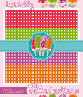 DIGITALPAPER Ice lolly colors - small dotted