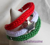 W l'Italia!! braccialetto triccotin italia fatto a mano con stella