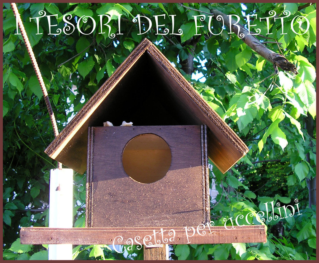 Casetta Nido Rifugio Per uccellini in legno tinta noce - Per la ca