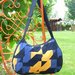 borsa patchwork blu-arancione