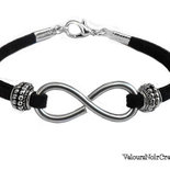 MicLee Bracciale donna ragazza in argento 925, simbolo dell'infinito braccialetto, decorato con zirconio, con scatola regalo e biglietto di auguri, regalo di Natale compleanno 15 cm, argento sterling