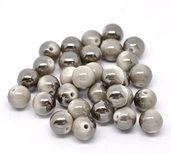 Distanziatore Perla a Sfera bianco-grigio 12mm