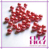 10 x perle di vetro rosso ciclamino 8 mm