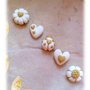 Cabochon bomboniera matrimonio coccinella quadrifoglio fiore cuore girasole- bianco-oro