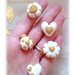 Cabochon bomboniera matrimonio coccinella quadrifoglio fiore cuore girasole- bianco-oro