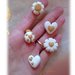 Cabochon bomboniera matrimonio coccinella quadrifoglio fiore cuore girasole- bianco-oro