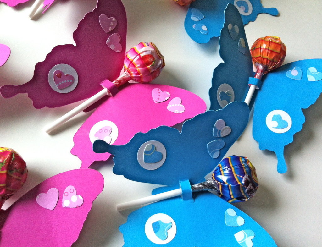 100 Etichette In Feltro A Forma Di Farfalla Per Lecca-Lecca – 10 Colori Vivaci, 6,1x5,6 Cm, Per Bomboniere E Decorazioni Feste