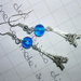 orecchini pendenti con tour eiffel 3D e perle di vetro